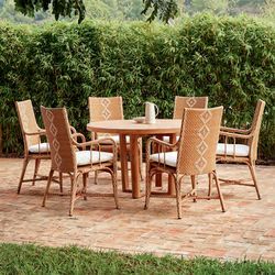 Charleston Chair and Round Teak Dining Table