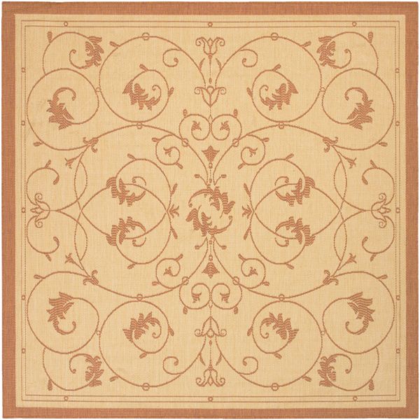 Scroll Rugs Terra Cotta and Natural Scroll Outdoor Rugs - Home Infatuation.
