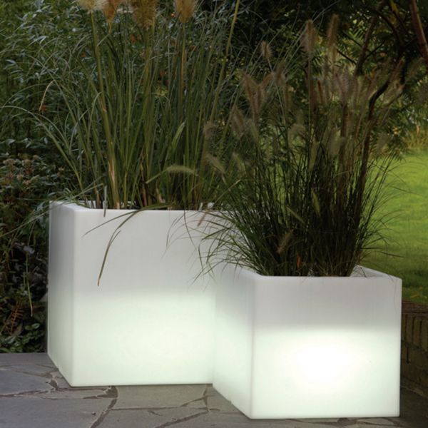 lighted outdoor planters