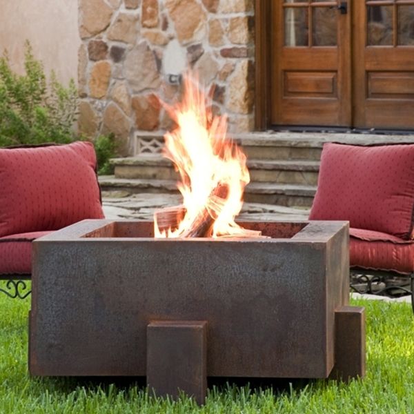 square backyard fire pit